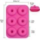 thumbnail image 2 of Juego de 2 moldes para donas de silicona antiadherentes de grado alimenticio, color verde y rosa, 2 of 4
