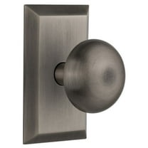Nostalgic Warehouse Stunyk_Dp_Nk New York Solid Brass Dummy Door Knob Set - Grey