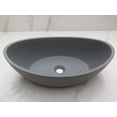 thumbnail image 4 of Bathroom Sink Cement Gray Oval Concrete Vessel Bathroom Sink in Dark Grey  Above Counter Porcelain Ceramic Small Sink Bowl, 4 of 7