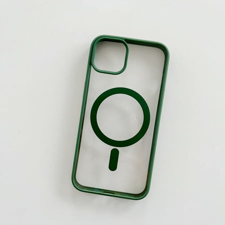 Magnetic Case for iPhone 12 mini 5.4 inch,Compatible with MagSafe Charging,Shockproof Anti-scratch Protective Case Matte Ultra Thin Acrylic Back Transparent Phone Case,Darkgreen