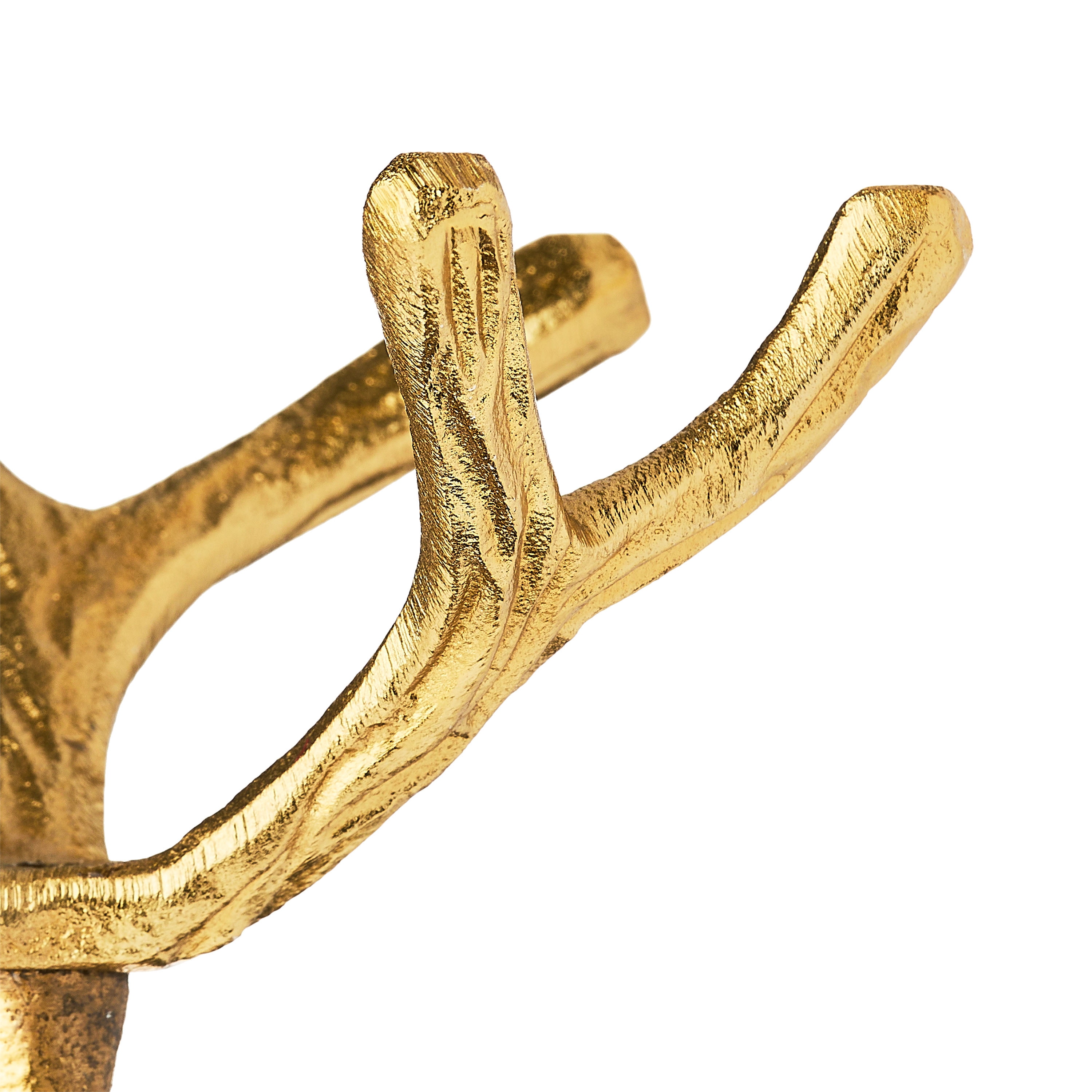 Large Rustic Gold Metal Antler Christmas Pillar Candle Holder, 10", by Holiday Time