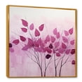 thumbnail image 2 of Designart "Minimalist Style In Magenta Motion Leaves II" Leaves Floater Framed Canvas Prints, 2 of 5