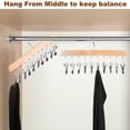 thumbnail image 5 of Wooden Hat Hanger Closet Organizer, 2026 Upgraded Wooden Rotating Pants Hanger, Closet Organizer with 10 Clips - Space Saving Hanging Clothes Legging Wardrobe Organizer, 5 of 7