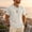 White, variant on Men Linen Polo Shirt Casual Short Sleeve Summer Beach T Shirt Button Tee Top Beach Hippie Shirt White