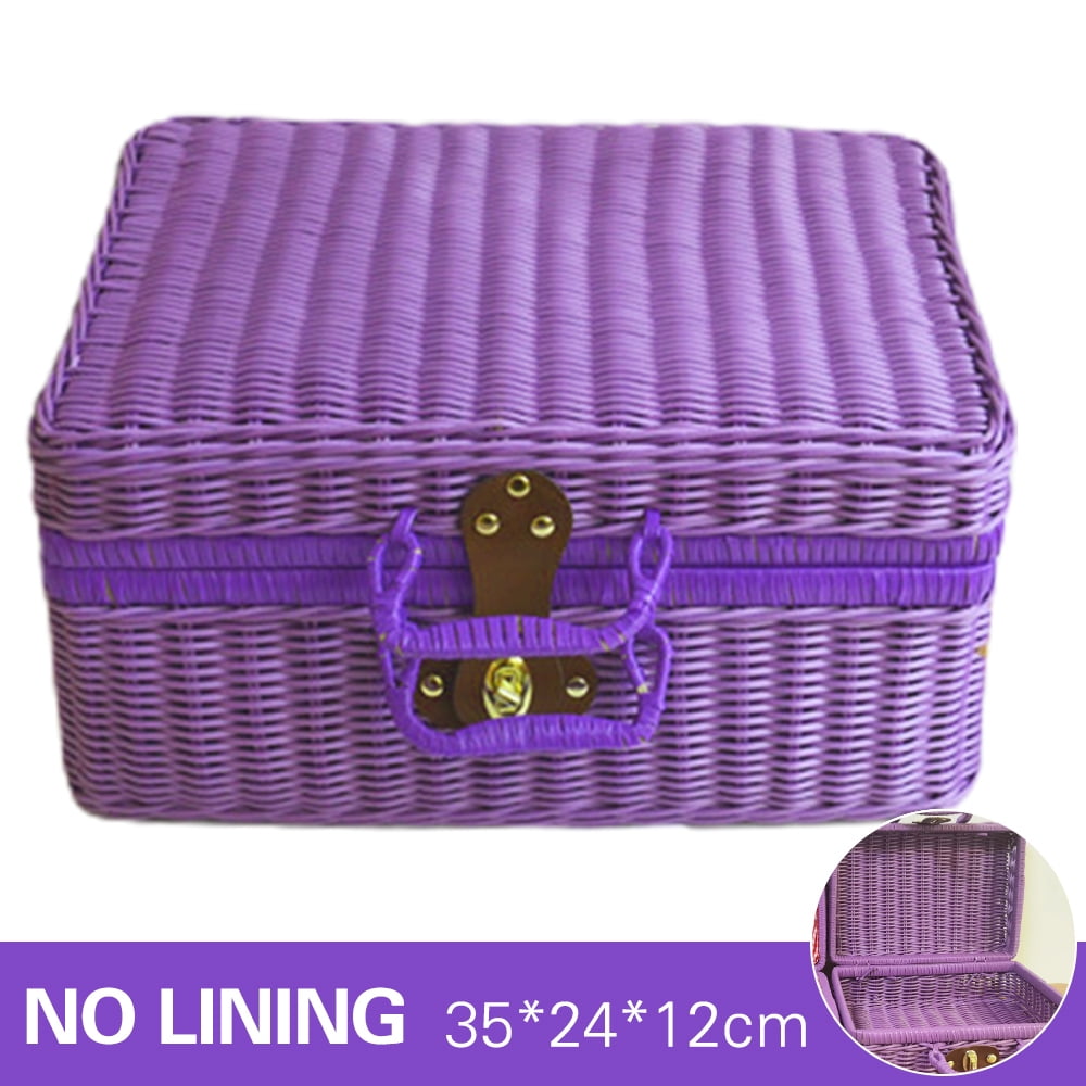Picnic Basket Large Size Organizer Container Storage Basket With Lid