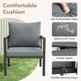 thumbnail image 6 of MRUAKA 5-Piece Outdoor Patio Conversation Set, Metal Frame Furniture Sofa with Armchairs & Coffee Table, Weather-Resistant Cushions for Balcony, Deck, Poolside Gray, 6 of 9