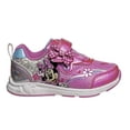 thumbnail image 3 of Disney Minnie Mouse Girls Hook & Loop Sneakers with One Red Light and Cute Bowknot, 3 of 8