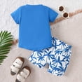 thumbnail image 5 of TOWED22 Toddler Baby Boy Summer Outfit Kids Cotton Printed Clothes Casual Short Sleeve Shirt Pants Set(Blue,12-18 M), 5 of 9