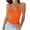 Orange, variant on Women's Solid U-Neck Ribbed Tank Tops Slim Fitted Casual Sleeveless Blouses Spring Summer Beach Vacation Party Night Out Comfy Stretchy Camisoles, Red M