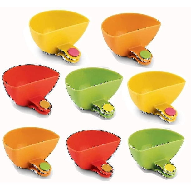 8pcs Dip Clips Dip Holders Tomato Sauce Salt Vinegar Spices Dip Container Bowlcolor Random-YGWL