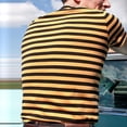 thumbnail image 4 of Men's T Shirts Plus Size Striped Print Short Sleeved Loose Casual Comfortable Outdoor Activities Fashion Mens T-Shirts Yellow M, 4 of 6