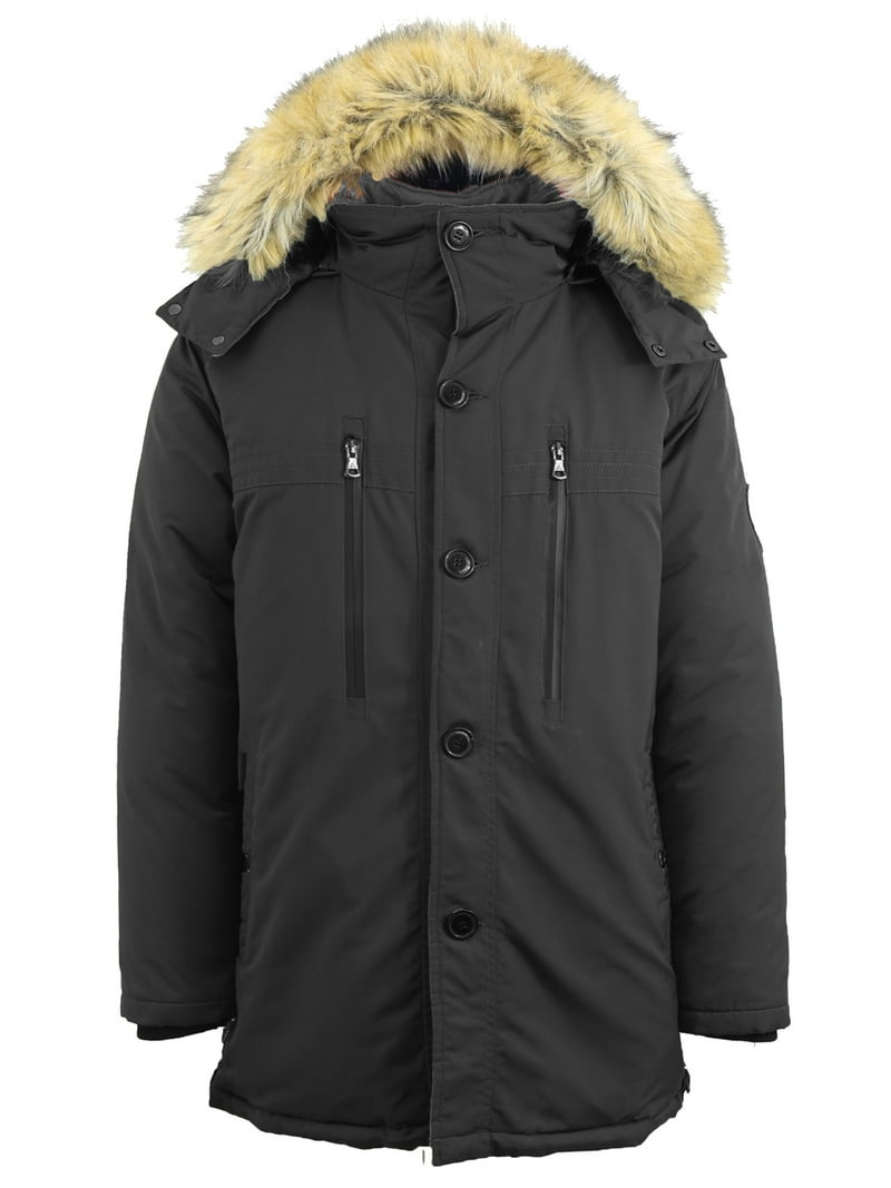 ジャケット・アウター KOCHE Parka Docking Long Coat Winter Coat Men's Parka Coat Wool Lining Fur Collar Hooded