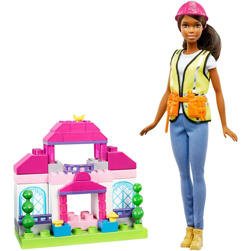 Barbie Mega Bloks Builder Doll with 50+ Brick Pieces - Walmart.com
