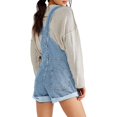 thumbnail image 5 of DondPO Denim Overalls for Women,Women Summer Soild Causl Hem Ripped Hole Pocket Denim Overall Romper,Jean Overalls for Women,Fall Jumpsuits for Women Blue S, 5 of 5