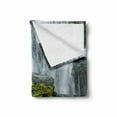 thumbnail image 2 of Waterfall Soft Flannel Fleece Throw Blanket, Majestic River Blocked Massive Rocks Moss on Them Photo, Cozy Plush for Indoor and Outdoor Use, 70" x 90", Green Black and White, by Ambesonne, 2 of 6