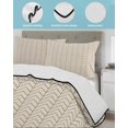 thumbnail image 4 of Quilts Twin-XL Size Bedding Set, Simple Line Linen Texture Lightweight Quilted Comforter, Beige Modern Art Geometric Soft Reversible Bedspread Coverlet with Pillow Covers for All Season, 68" x 98", 4 of 7