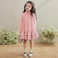 thumbnail image 2 of RMGVDSD Girls Dresses Elegant Little Girl's Long Sleeve Shirt Dress Collar Layered Ruffle Tiered Dress School Casual Sundress 7-8 Years, 2 of 8