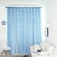 thumbnail image 2 of EFINNY Stars Blackout and Sheer Curtains for Bedroom Girls Kids Baby Room, Double Layer Star Cut Out Living Room Window Curtain, W39 x L79 Inch Length (1 Panel,Blue), 2 of 7