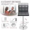 thumbnail image 4 of Homall Bar Stools Set of 2 Modern PU Leather Height Adjustable Swivel Barstools, Hydraulic Kitchen Counter Square Island BarStool With Back, Gray, 4 of 7
