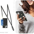 thumbnail image 2 of for iPhone 15 Plus Case with Card Holder for Women, Phone Case Crossbody with Wrist Strap & Removable Adjustable Shoulder Lanyard Cover for iPhone 15 Plus KB Black, 2 of 17