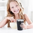 thumbnail image 5 of Vasos de acero inoxidable para niños con tapas a prueba de derrames, pajitas y fundas de silicona, 12 oz, sin BPA, aislados, para bebidas frías y calientes, 5 of 5