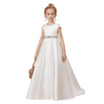thumbnail image 3 of Elegant Satin Flower Girl Dress with Lace Back for Weddings Parties and Special Occasions Beautifully Designed Girls Formal Party Dress (10 -11Years）, 3 of 8