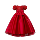 thumbnail image 1 of Vestido elegante de princesa para niña Vestido largo de ceremonia para niña Vestido de fiesta de boda Vestido de niña de flores con lazo Vestido de noche rojo rosa 3-125T (Etiqueta 120) Gao Jinjia LED, 1 of 2