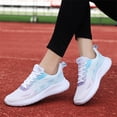 thumbnail image 5 of Sopiago Cute Sneakers Women's Play Fashion Sneaker White Comfortable Walking Shoes Canvas Slip on Shoes Sky Blue,38, 5 of 6
