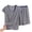 Blue, variant on XuJwPNcy Women's Summer 2 Piece Lounge Sets Striped Cap Sleeve Tee Shirts with Mini Shorts Loungewear Short Sets Sleepwear