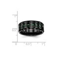 thumbnail image 2 of 8mm Ceramic Ceramic band Black With Green Carbon Fiber Beveled Edge Ring Size 10 Ring for Women, 2 of 2