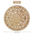 thumbnail image 4 of New Arrivals Carved Flower Carving Round Wood Appliques Figurine, 4 of 8