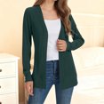 thumbnail image 4 of Ynynloco Long Cardigan Sweaters for Women Solid Color Open Front Long Sleeve Outwear Loose Fit Lightweight Long Cardigan, 4 of 6