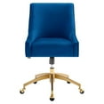 thumbnail image 6 of Modway Discern Modern Performance Velvet Swivel Office Chair in Navy/Gold, 6 of 8