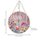 thumbnail image 3 of Ganfancp Spring Door Wall Decoration Welcome Wooden Door Sign Decoration Spring Small Flower Porch Pendant Artículos En Liquidación 1X Placa de Madera para Colgar 1X Cordel, 3 of 7