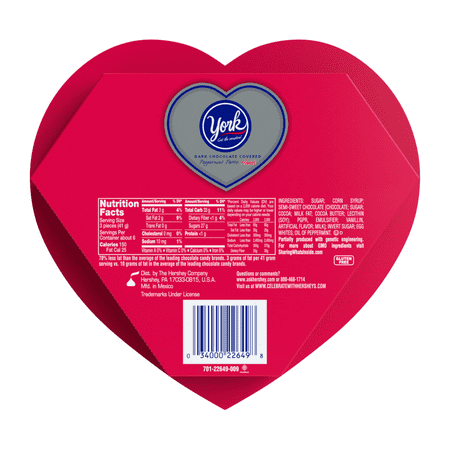 York Valentine's Heart Box with Peppermint Patties, 8 Oz.