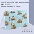 thumbnail image 4 of Dailycode Light Switch Plate Covers 3 Gang Wall Plate Plastics Outlet Covers for Kitchen Home Office Decor Yellow Excavators, 4 of 8