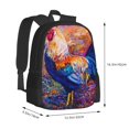 thumbnail image 3 of Daiia Rooster Oil Painting Backpack for Men and Women -Durable Backpack Large Capacity, Water-Resistant Bag with Adjustable Straps and Laptop Compartment, 3 of 9