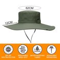 thumbnail image 2 of Sombrero de pescador con sombrilla de poliéster para hombre y mujer, gorro de ala grande impermeable resistente al desgaste para exteriores, 62cm de circunferencia, 2 of 5