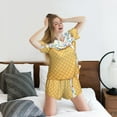 thumbnail image 5 of Rateoe White Ice Cream Pattern Women's Short-Sleeved Pajama Set - 2 Piece Soft and Lightweight Sleepwear Set-4X-Large, 5 of 7