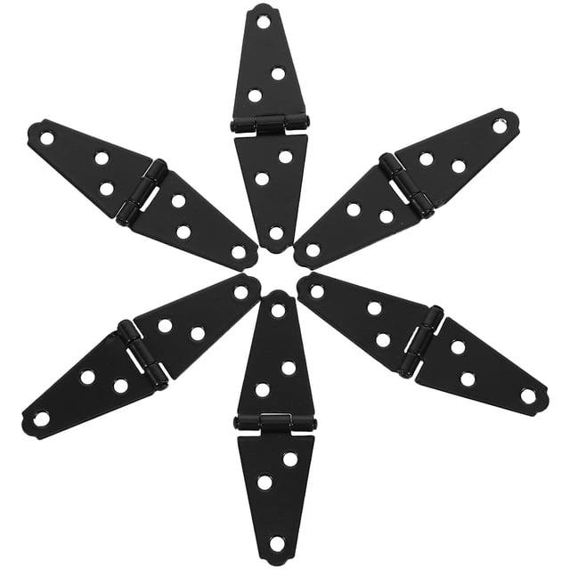 BRIGHTFUFU 6Ud Bisagra Pesada Para Puertas De Jardín Hierro Negro Con Triangular Estable