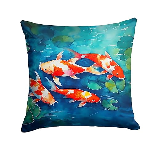 Koi Fish Throw Pillow 14 in x 14 in