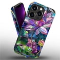 thumbnail image 3 of Punmada Compatible with iPhone 13 Pro Max Glossy Case For Girl Boy Full Body Protective Hard Shell Esthetics Pattern Lotus Flower Colorful Stained Glass Design, 3 of 7