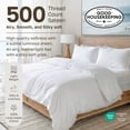 thumbnail image 3 of 500-Thread-Count 100% Cotton Sheet White Queen-Sheets Set, 4-Piece Extra Long-Staple Combed Cotton Bedding Sheets for Bed, Soft & Silky Sateen Weave Fits Mattress 16, Deep Pocket, 3 of 8