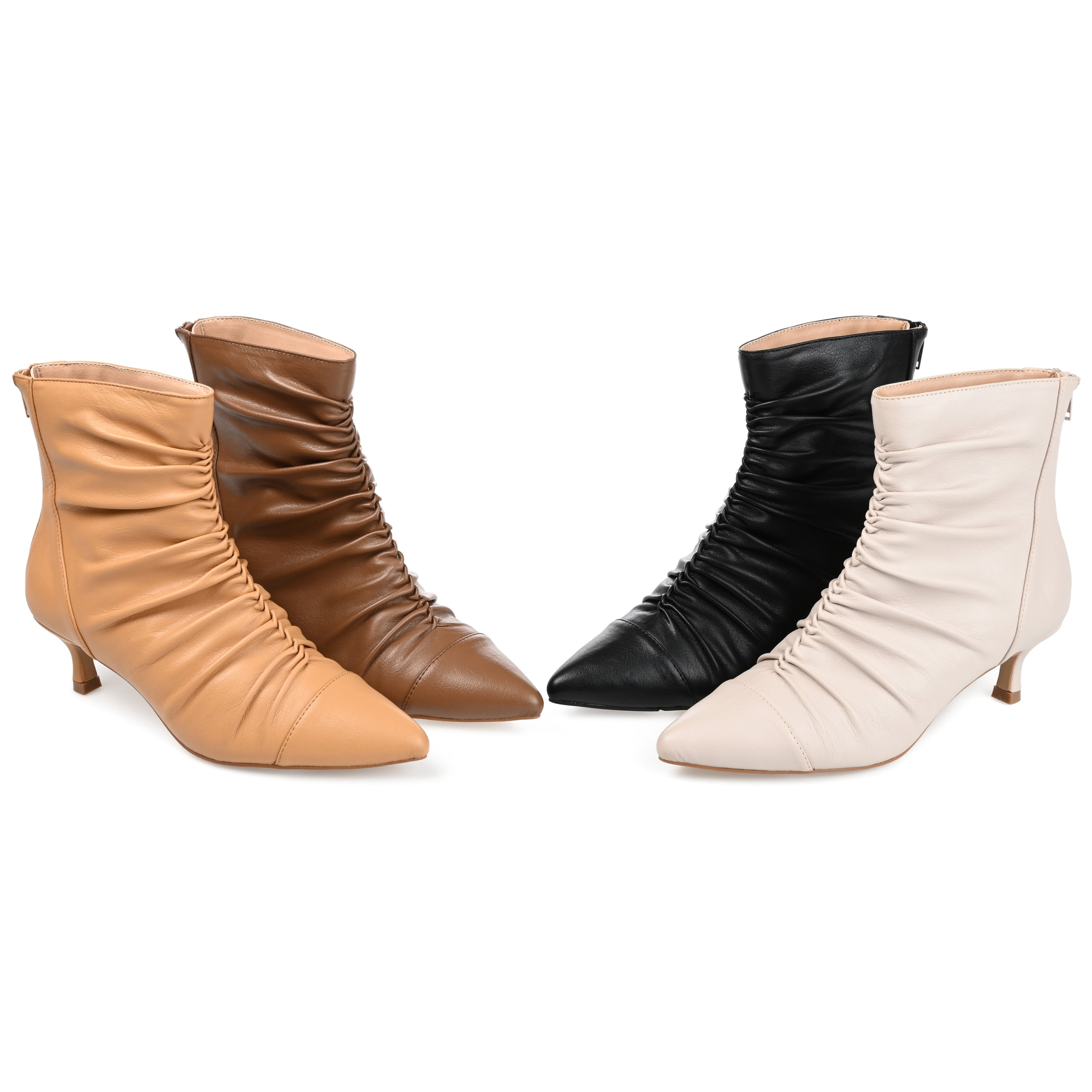 Journee Collection Womens Chevi Pointed Toe Kitten Heel Ankle Booties