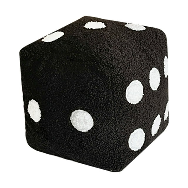 Soft Dice Pillow with Embroidery Detailing, Multi-Purpose Cushion for Home Decor, Stress Relief, and Interactive Games, Perfect Gift for All Ages