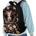 thumbnail image 4 of HUIACONG Floral Cow Print School Backpack for Boys Girls Students Ages 6-18 Ergonomic Padded Straps Multi Compartment Bookbag for Elementary Middle High School Back to School Daily Use, 4 of 6