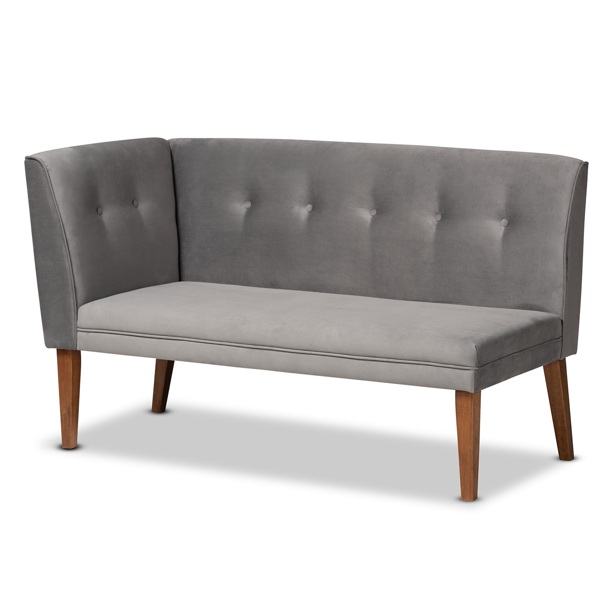 Baxton Studio Stewart Mid-Century Dining Nook Set, 4-Piece, Walnut Brown
