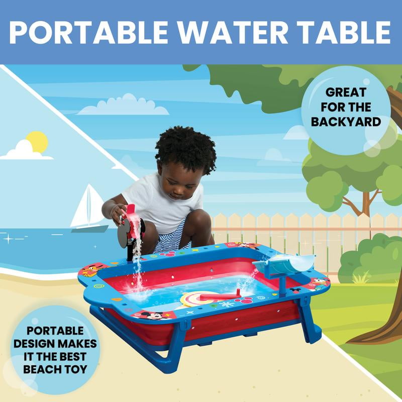 Disney Mickey Mouse Water Activity Table by Delta Children - Collapsible & Portable - Ideal for Travel, Blue