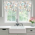 thumbnail image 4 of Teal Orange Eucalyptus Tie Up Curtains 45 Inches Long, Kitchen Window Curtains Over Sink, Weeping Botanical Leaves Small Window Curtains Shade Balloon Curtains Valances for Bedroom/Cafe 34"x45", 4 of 8