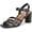 Black, variant on Women's Nora Strappy Block Heel Sandal Tan Leather 9M